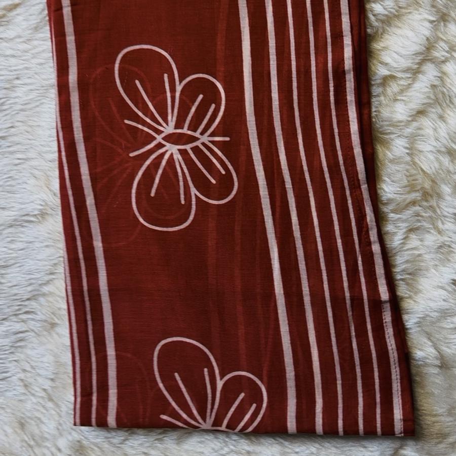 Rust Printed Kurta Set with Butterfly Motif