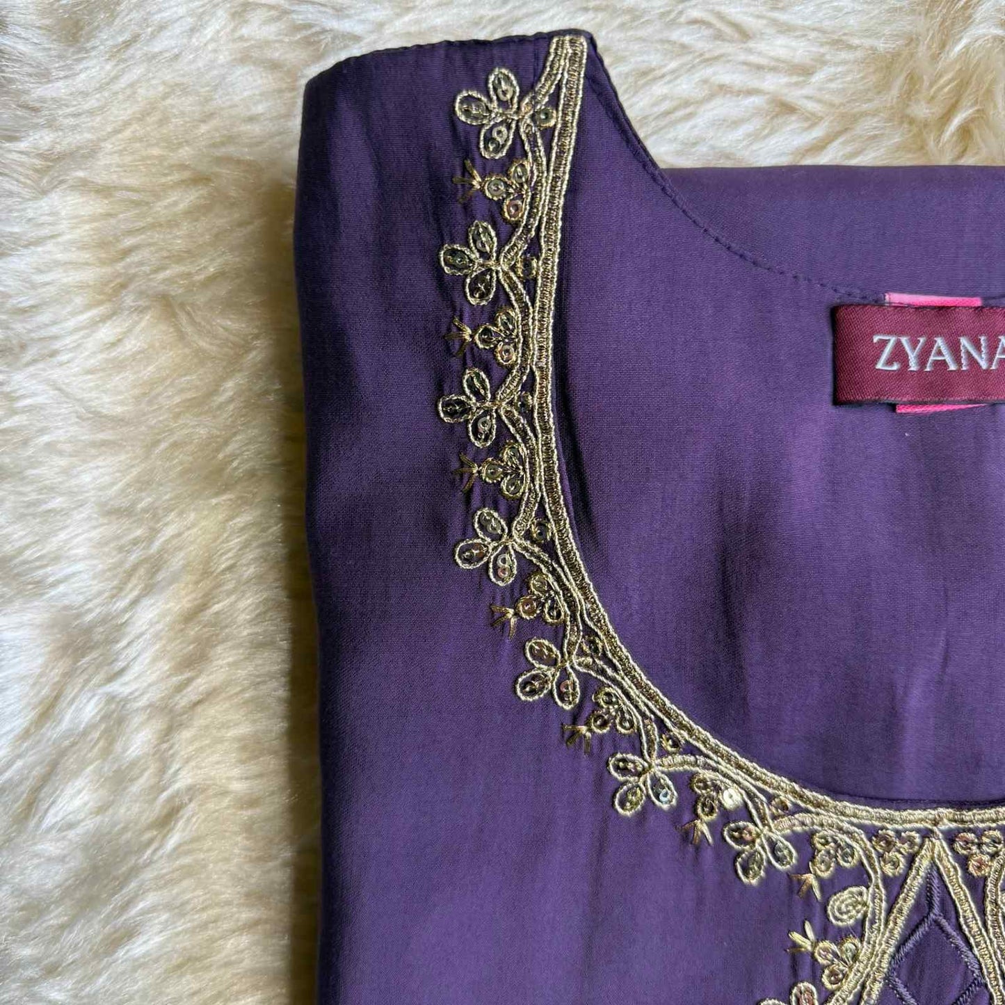 Lavender Embroidered Kurta Set