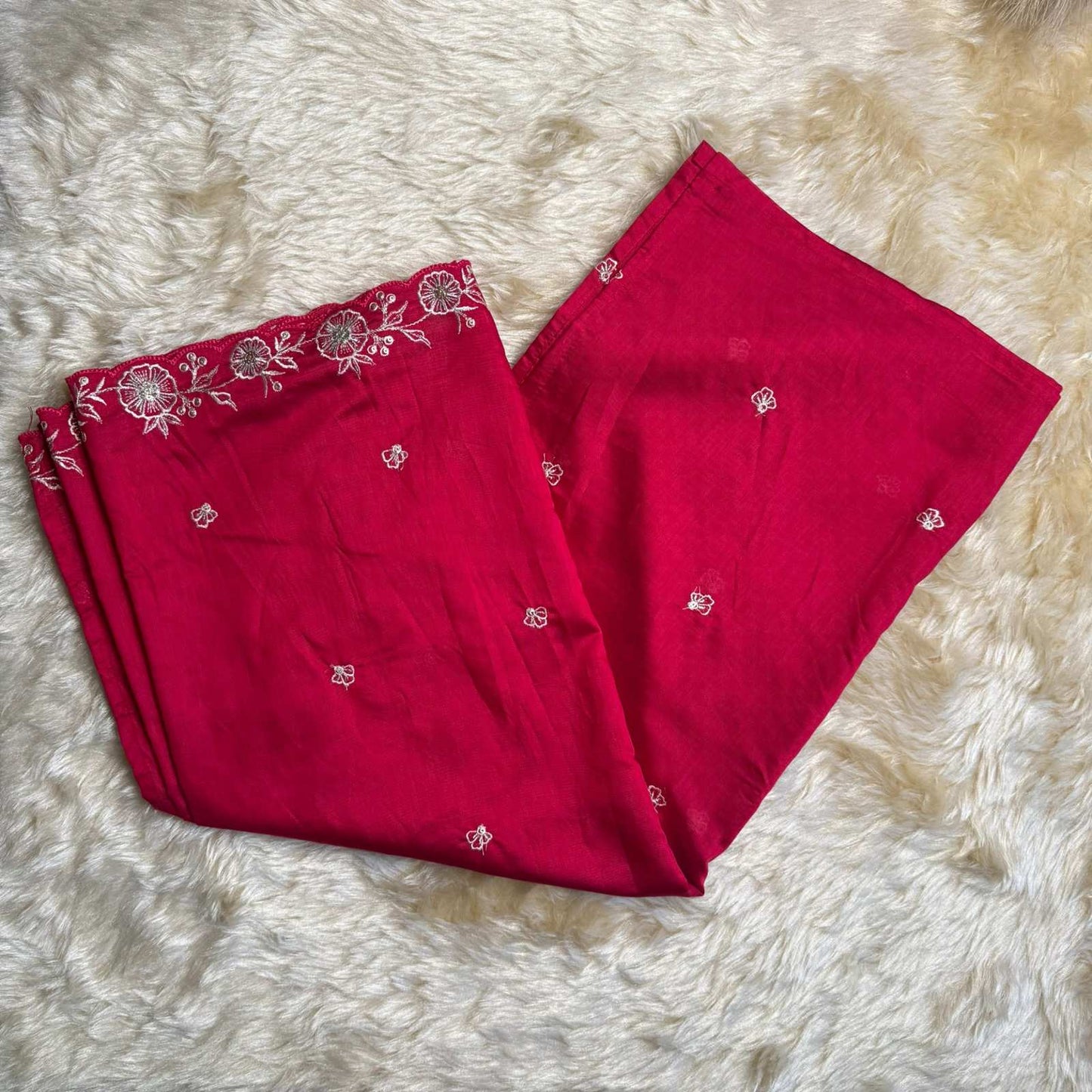 Rani Pink Floral Embroidered Kurta Set
